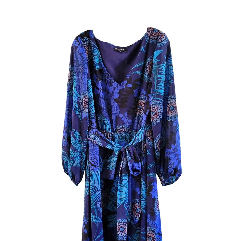 International Concepts INC Maxi Dress Blue Floral Peacock - Picture 2 of 4